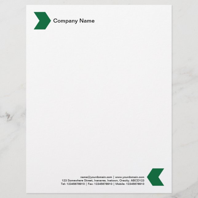 Chevron - Forest Green Letterhead (Front)
