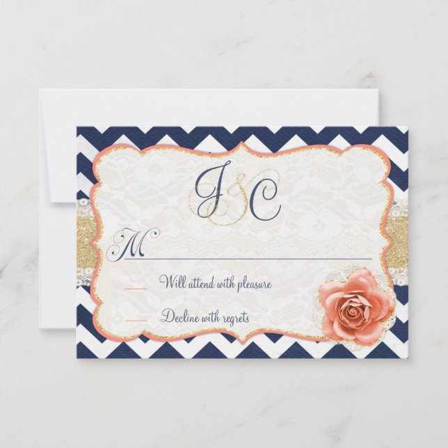 Chevron Garden RSVP Insert Cards (Front)