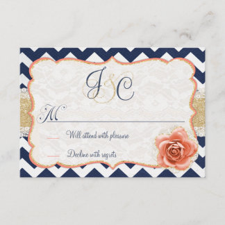 Chevron Garden RSVP Insertion Cartes