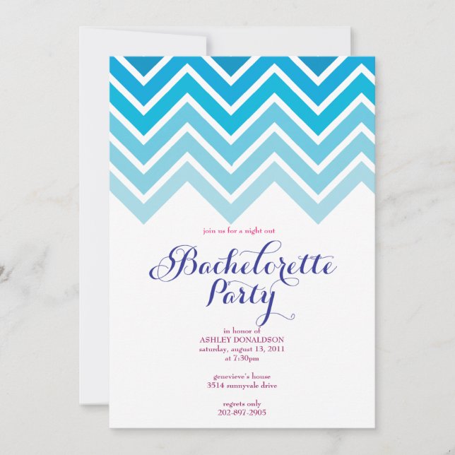 CHEVRON - Girls Night Out BACHELORETTE- Invitation (Front)
