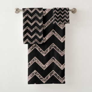 Chevron Glitter Glam #3 Bath Towel Set