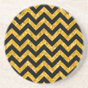 Chevron Glitter Look Coaster