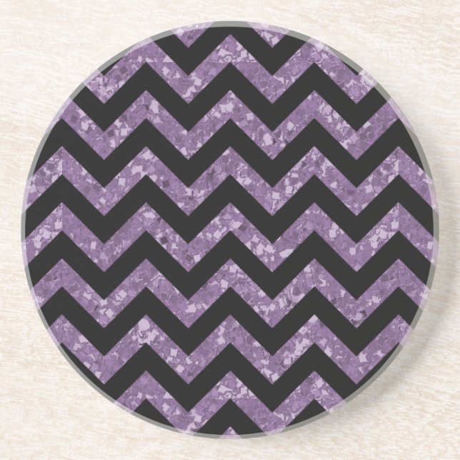 Chevron Glitter Look Coaster (Front)