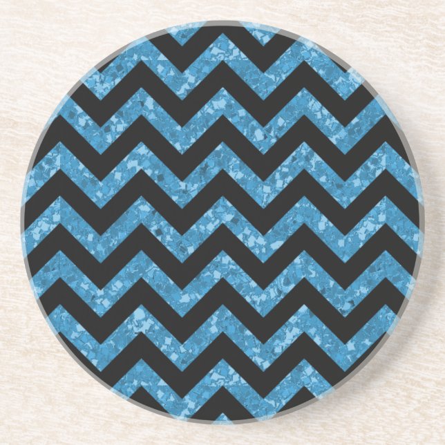 Chevron Glitter Look Coaster (Front)