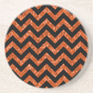 Chevron Glitter Look Coaster