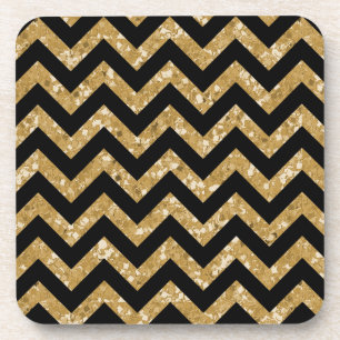 Chevron Glitter Look Coasters