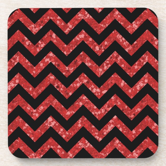 Chevron Glitter Look Coasters (Front)