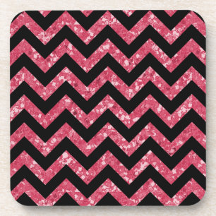 Chevron Glitter Look Coasters
