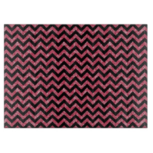 Chevron Glitter Look Cutting Board