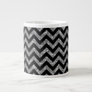 Chevron Glitter Look Jumbo Mug