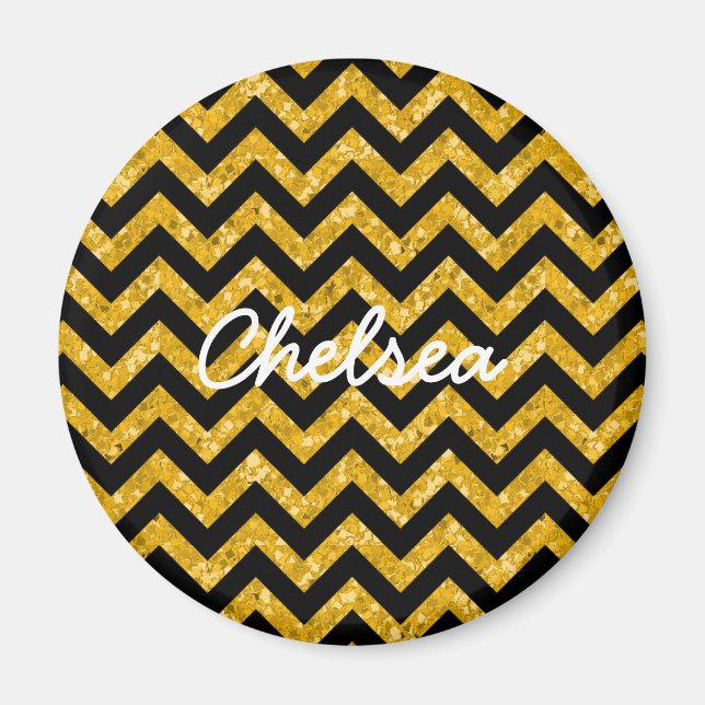 Chevron Glitter Look Magnet (Front)