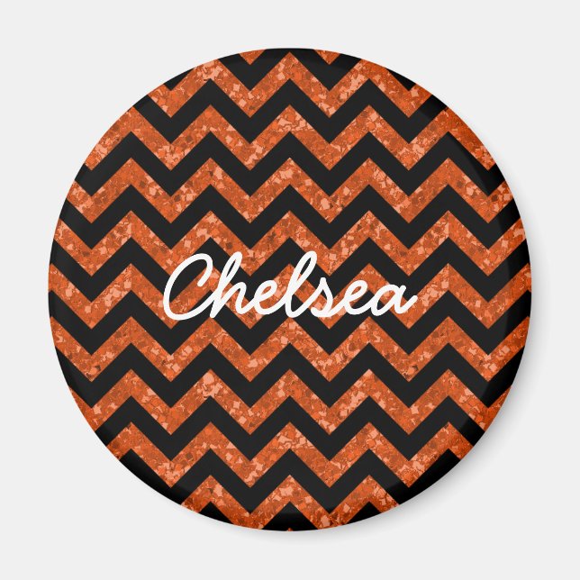 Chevron Glitter Look Magnet (Front)