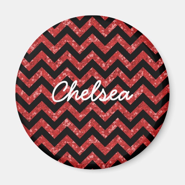 Chevron Glitter Look Magnet (Front)