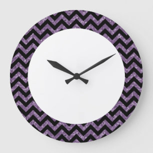 Chevron Glitter Look Wall Clock