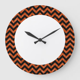 Chevron Glitter Look Wall Clock