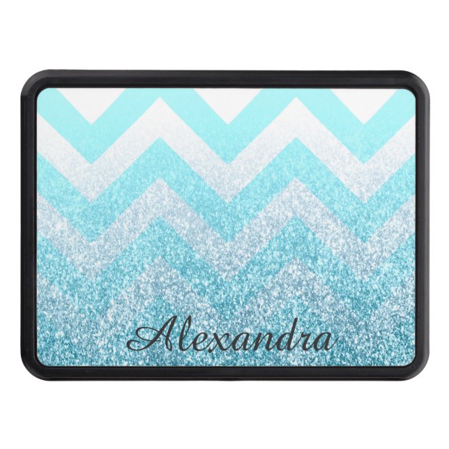Chevron & Glitter Trailer Hitch Cover (Front)