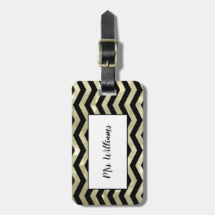 Chevron Gold Mrs. Luggage Tag