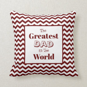 Chevron Greatest Dad in the World Throw Pillow