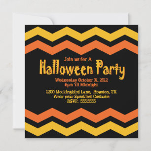 Chevron Halloween Party Invitation