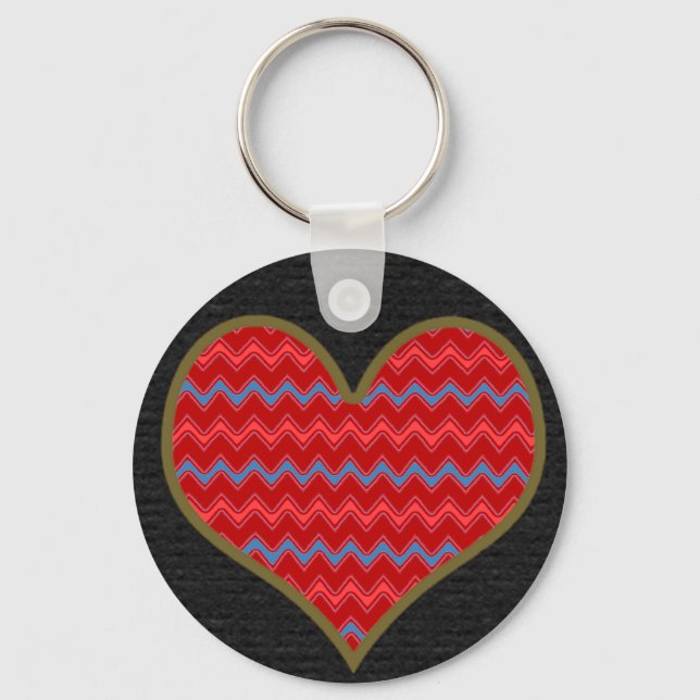 chevron heart keychain (Front)