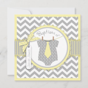 Chevron Impression et Cravate Baptême Invitation S