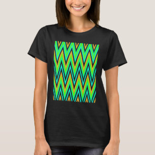 Chevron In Pale Orange Blue Green Zigzags T-Shirt