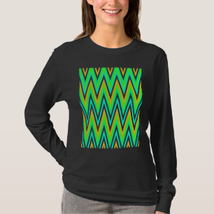 Chevron In Pale Orange Blue Green Zigzags T-Shirt