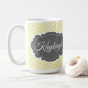 Chevron Jaune Mug de café personnalisée