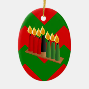 chevron kwanzaa ceramic ornament