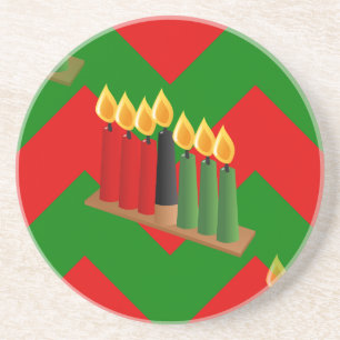 chevron kwanzaa coaster