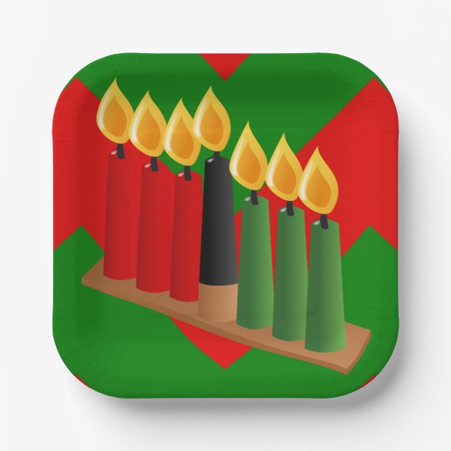 chevron kwanzaa  paper plate (Front)