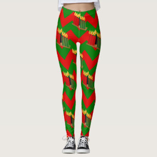 chevron kwanzaa xmas christmas leggings
