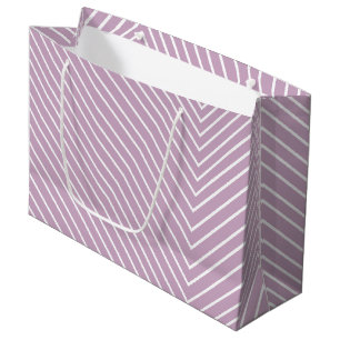 Chevron lavender and white large gift bag
