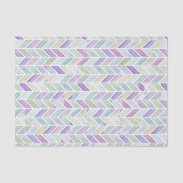 Chevron Lavender Lime Tissue Paper (Front)