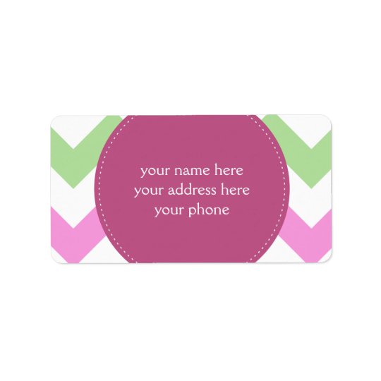Chevron Light Pink Green Monogram Circle Stitches