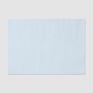 Chevron Line Tissue Paper - Light Blue on White