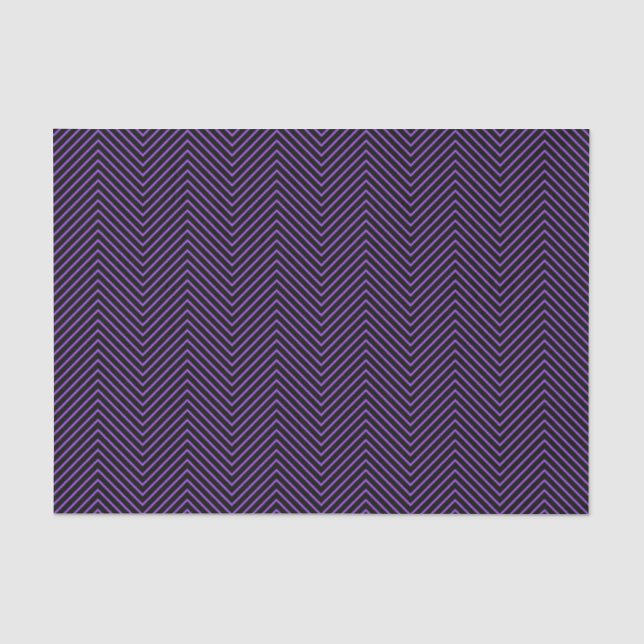 Chevron Line Tissue Paper - Purple on Black (Front)