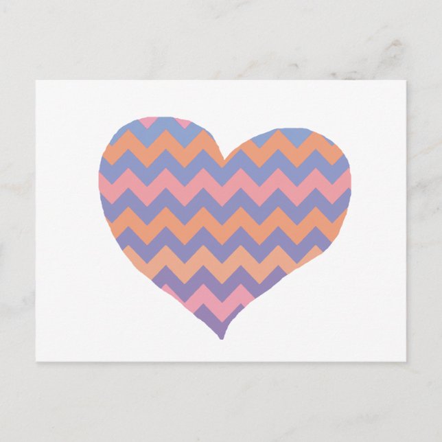 chevron love - heart postcard (Front)