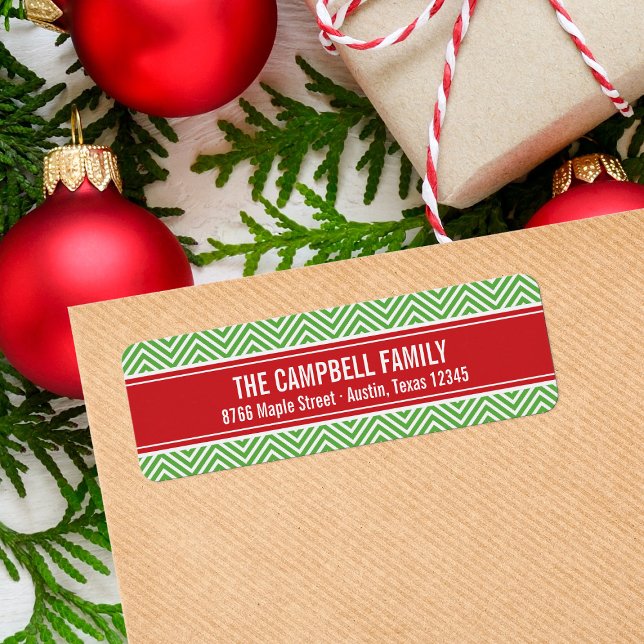 Chevron moderne rouge et vert (Créateur téléchargé)