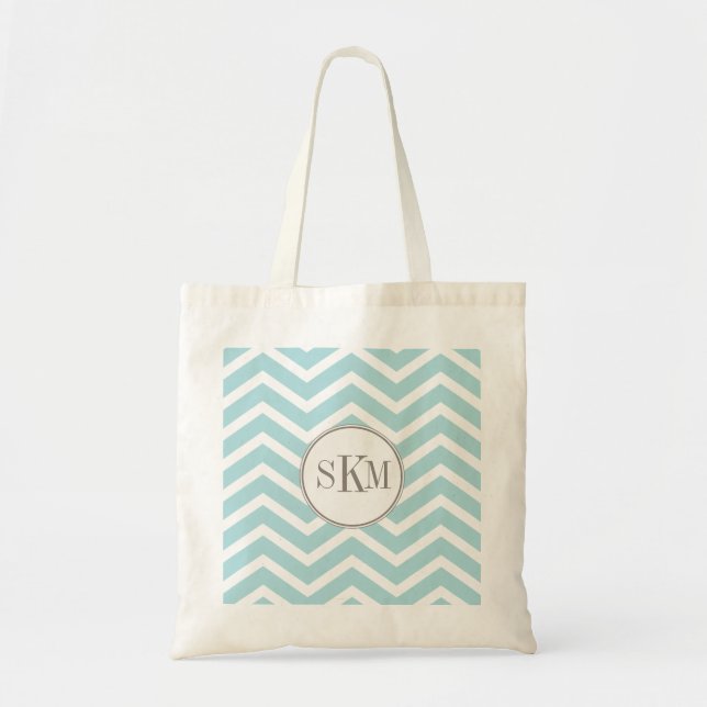 Chevron Monogram Personalized Tote Bag (Front)