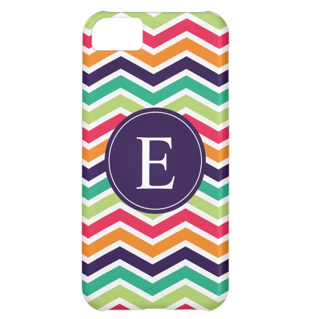 Chevron Monogram Purple Green Pink Orange Case-Mate iPhone Case (Back)
