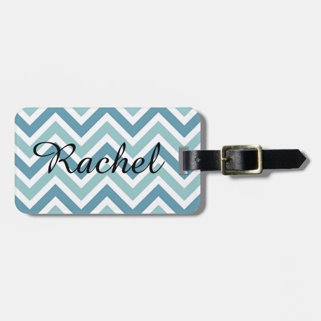 Chevron Monogrammed Tag (Front Horizontal)