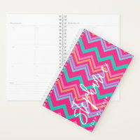 Chevron Motif nom de script 6 photos retour rose c