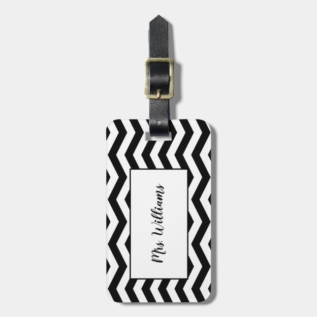 Chevron Mrs. Luggage Tag (Front Vertical)