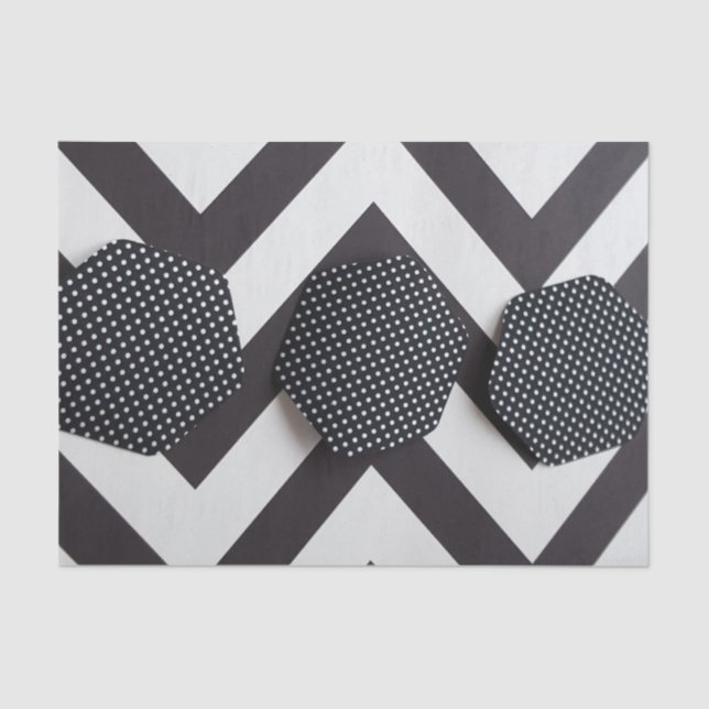 CHEVRON NOIR ET BLANC AVEC LE PAPIER DE SOIE DE (Recto)