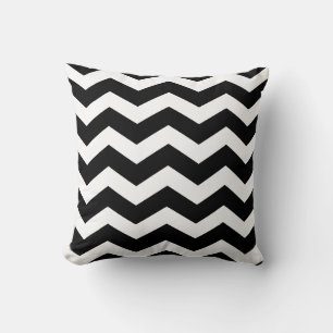 Chevron noir et blanc Motif oreillers à lancer