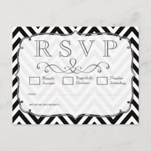 Chevron noir et blanc vintage épousant des cartes