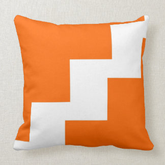 Chevron Orange and White Throw Pillow