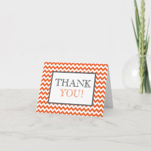 Chevron Orange & Carte de remerciements blanc