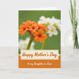 Chevron Orange Flower Family Card